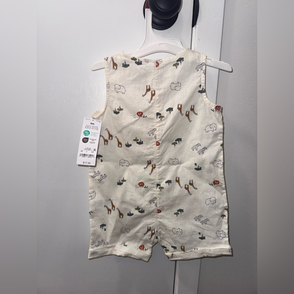 Carter's Cream Baby Romper with Animal Design 6 Month Baby - Picture 2 of 3